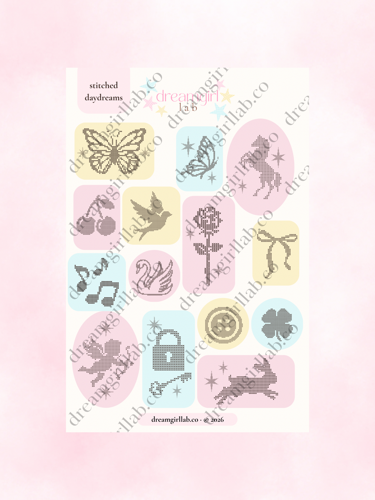 stitched daydreams sticker sheet