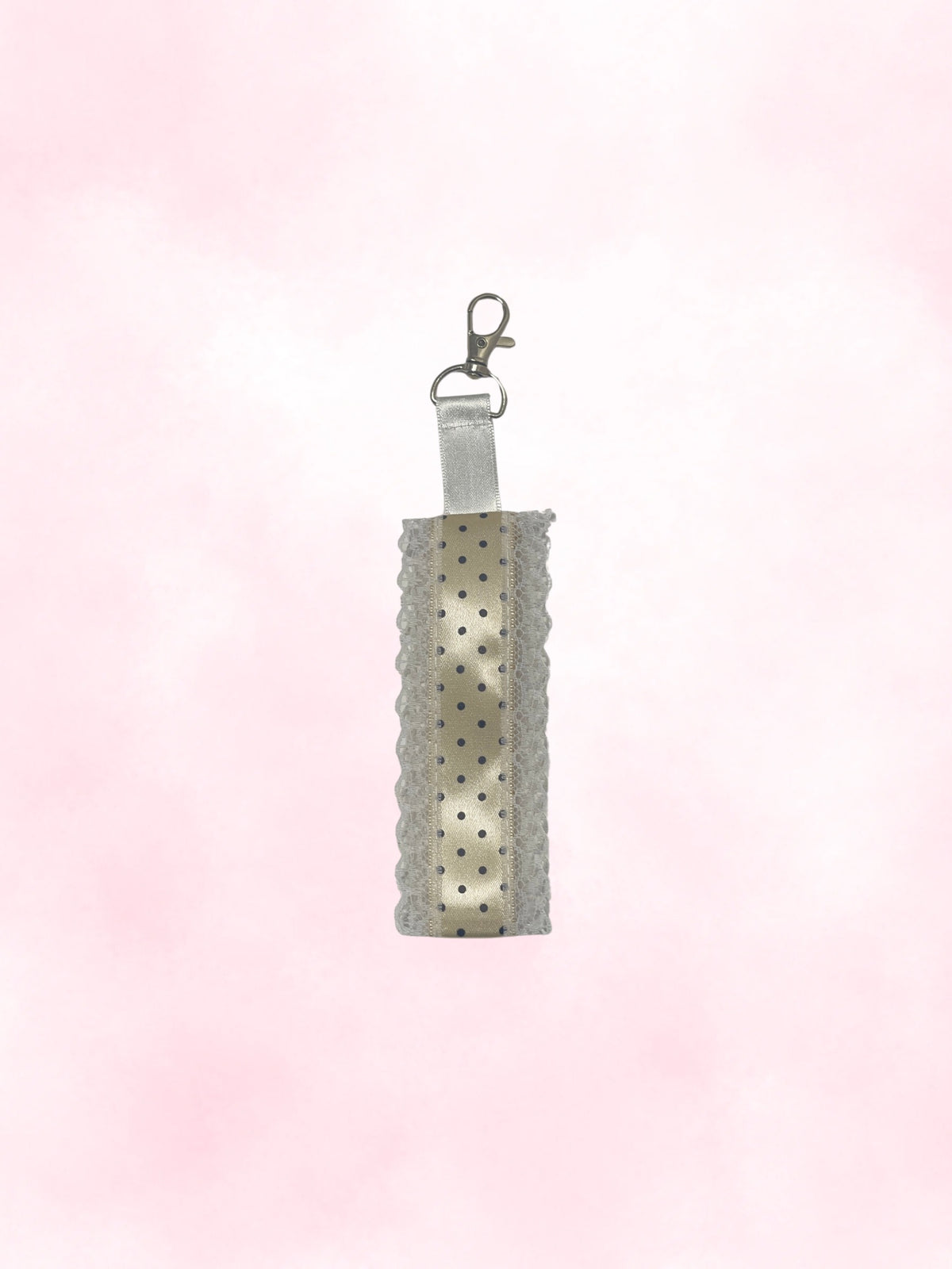 satin & lace bag charm (black & yellow)