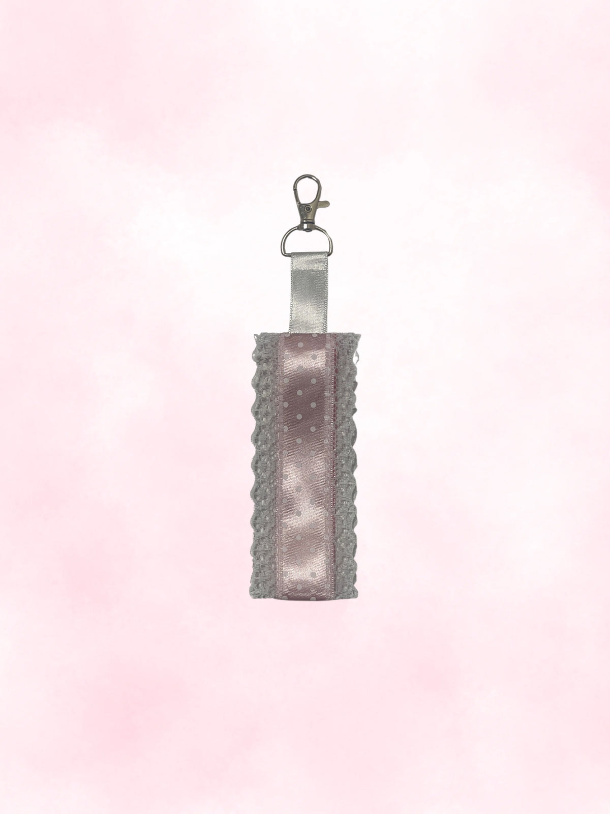 satin & lace bag charm (baby pink)