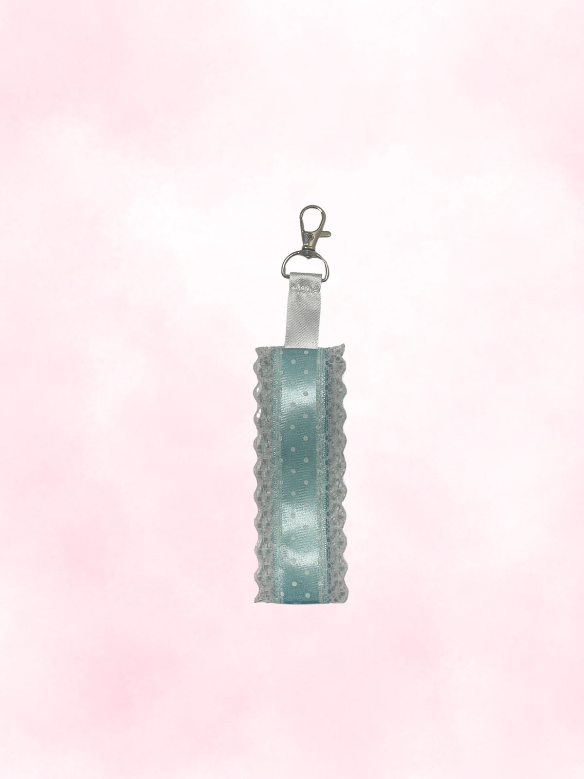 satin & lace bag charm (baby blue)