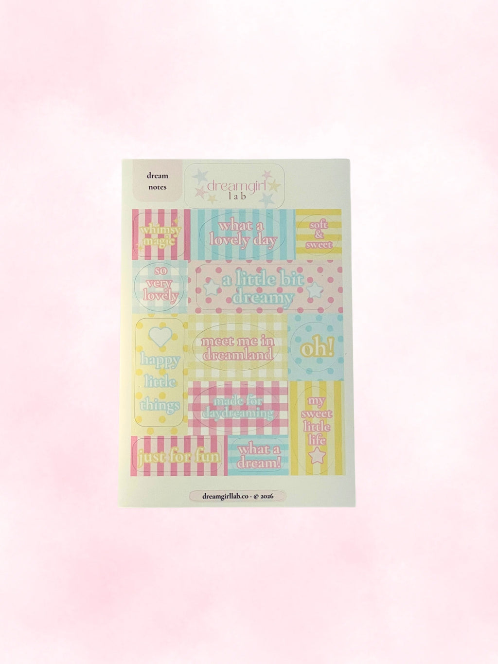 dream note sticker sheet